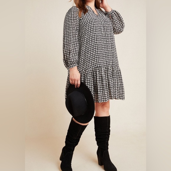 Maeve Dresses & Skirts - Anthropologie Maeve Sterling Houndstooth Tunic Dress